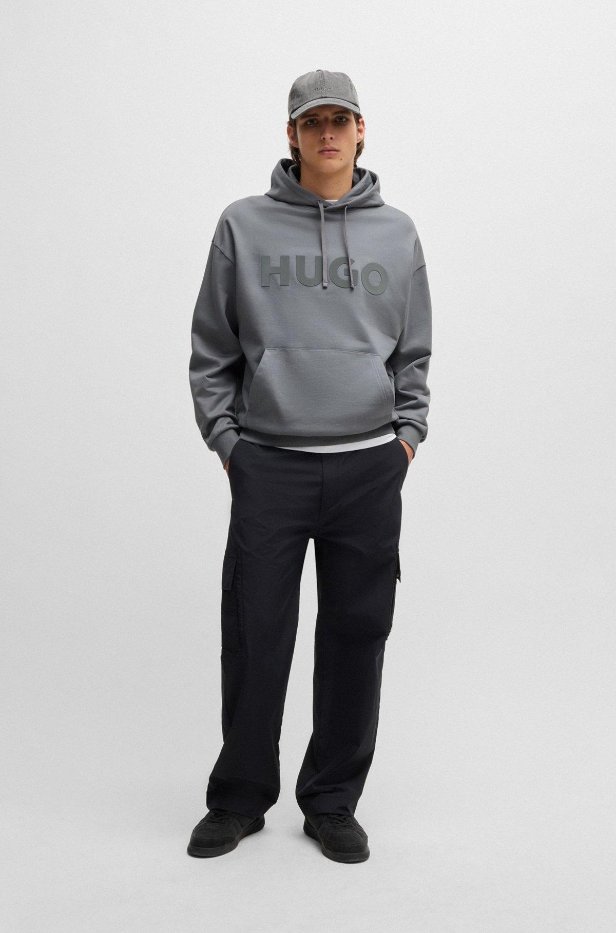Oversize-fit hoodie in cotton terry with tonal logo Product Image