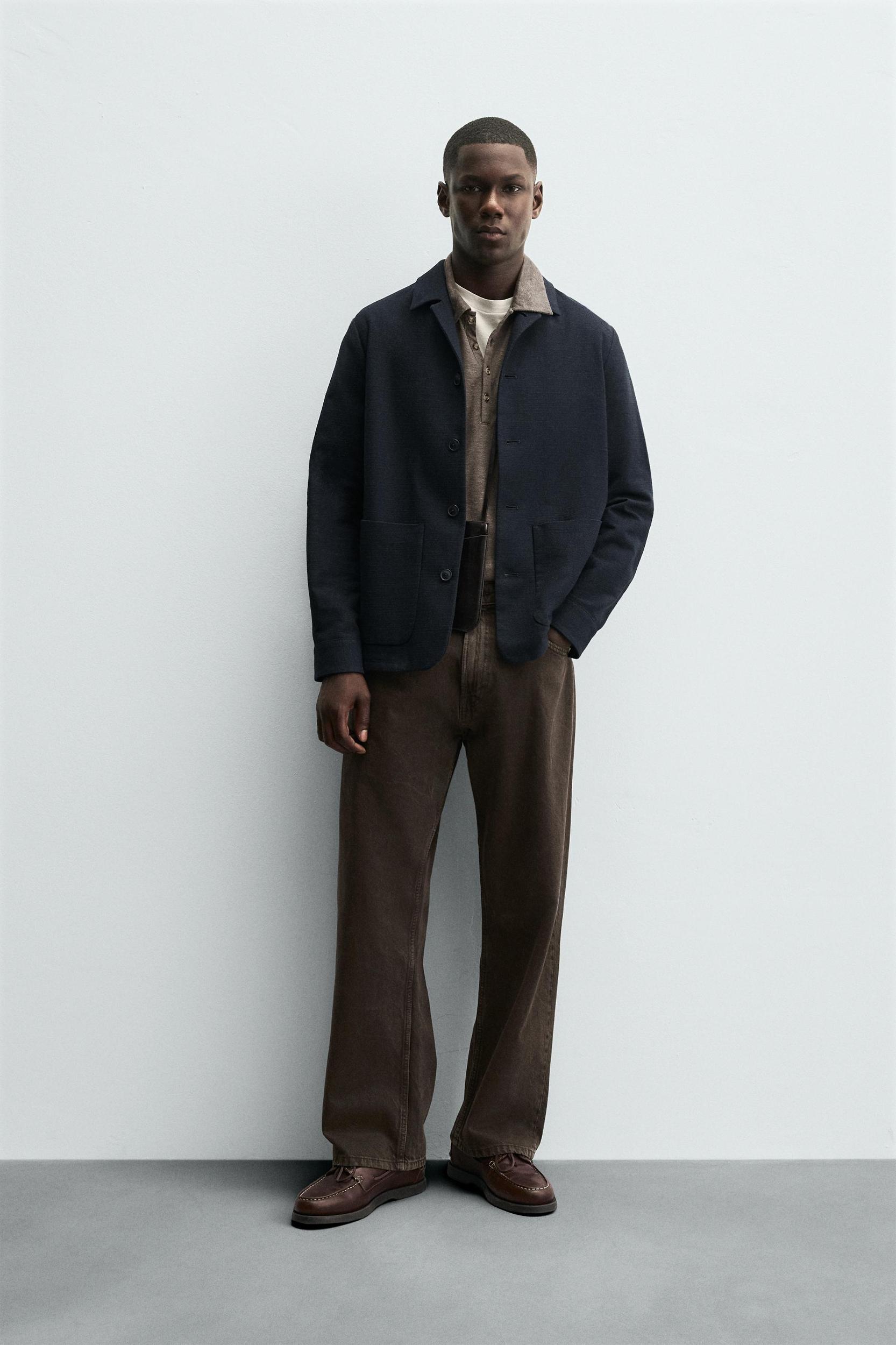 TEXTURED REGULAR FIT OVERSHIRT Product Image