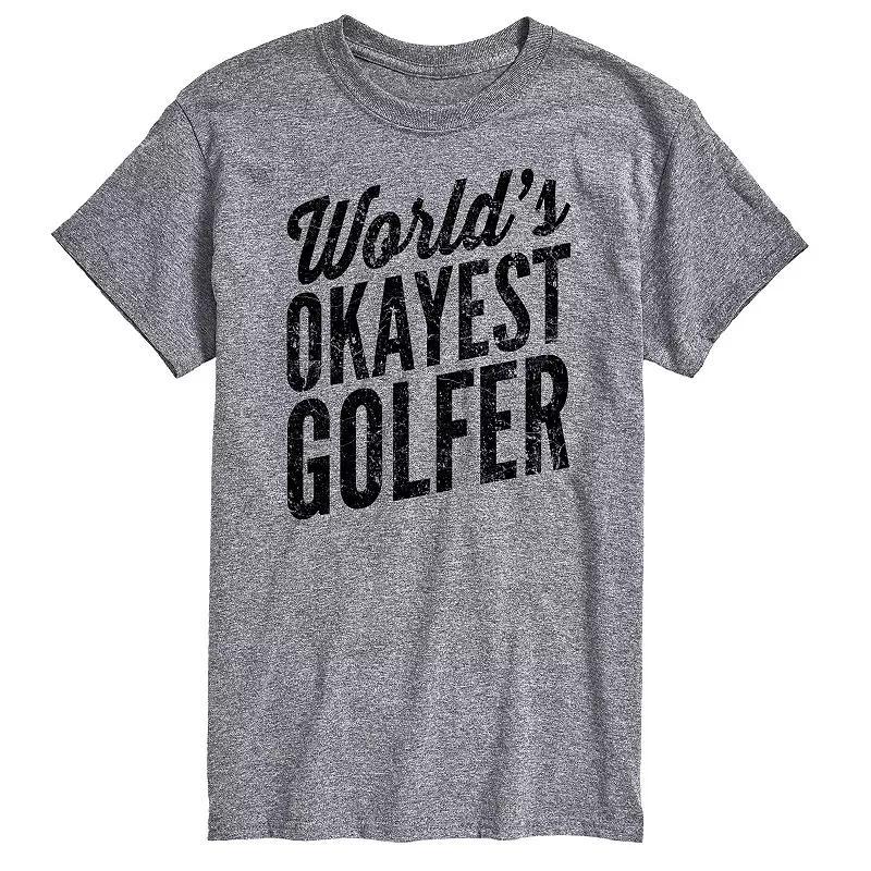 Big & Tall "Worlds Okayest Golfer" Graphic Tee, Men's, Size: 3XB, Gray Product Image