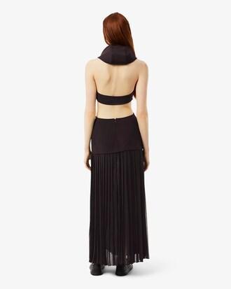 Runway Long Pleated Hooded Dress Product Image