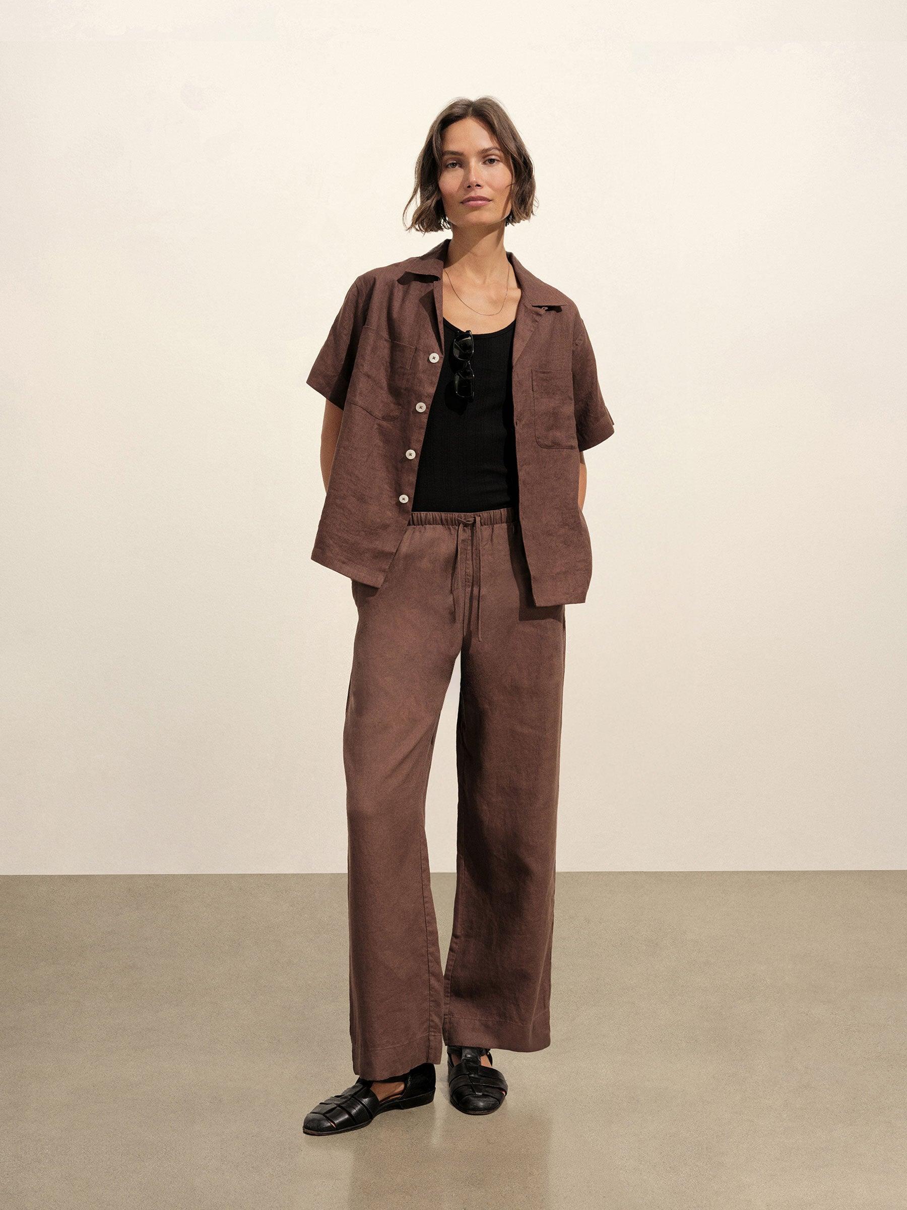 Bonfire Crosshatch Linen Easy Pant - Buck Mason- Modern American Classics Product Image