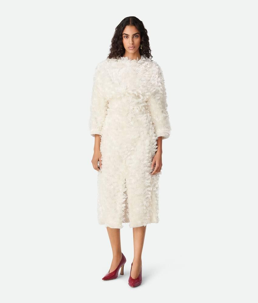 Women's Viscose Fil Coupe Dress in White Product Image