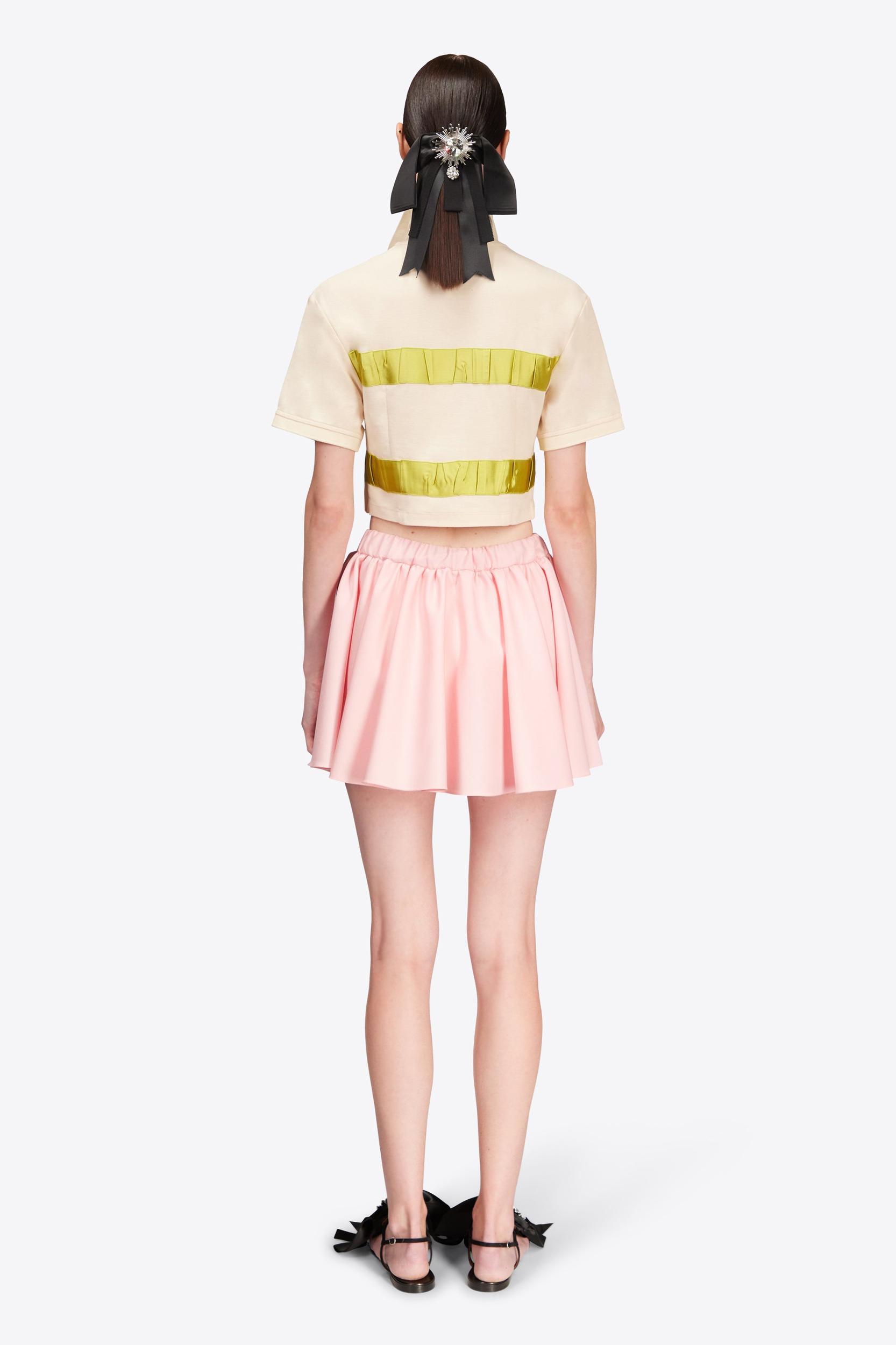 Crystal Embellished Bow Cropped Polo Product Image