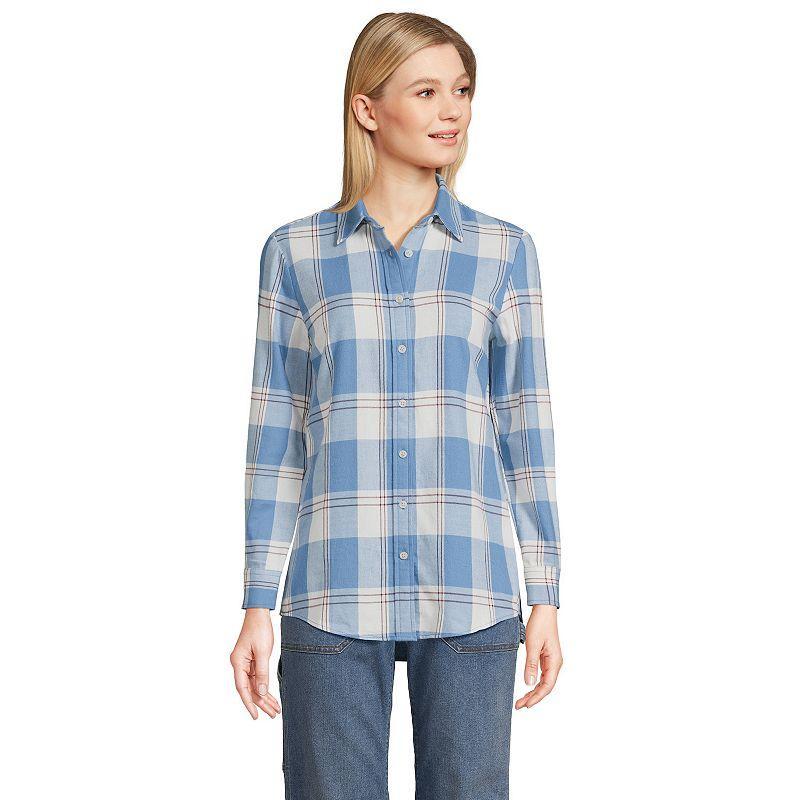 Petite Lands End Flannel Boyfriend Shirt, Womens Product Image