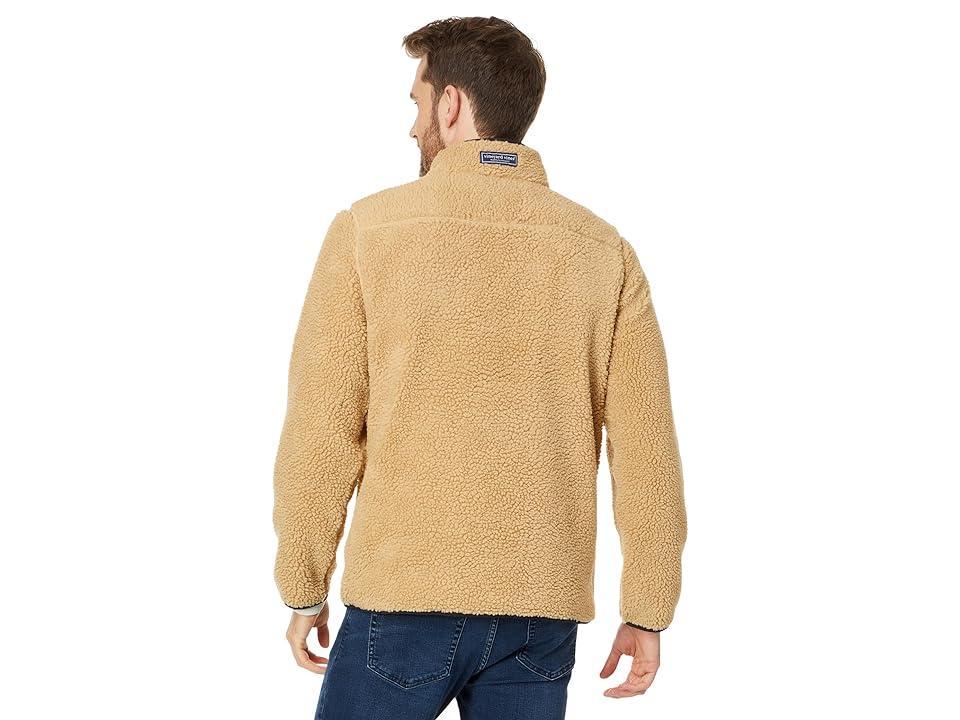 Vineyard Vines Sherpa Supershep 1/4Zip (Officer Khaki) Men's Short Sleeve Knit Product Image