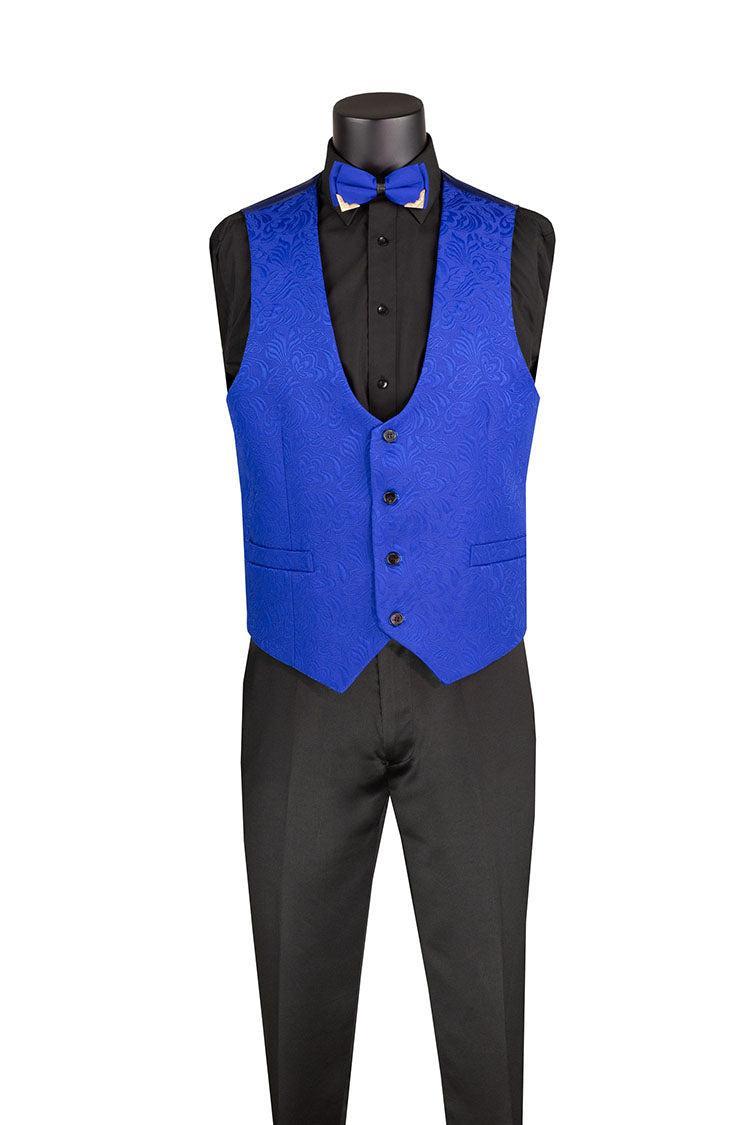 Slim Fit Tuxedo 3 Piece with Jacquard Pattern in Royal Product Image