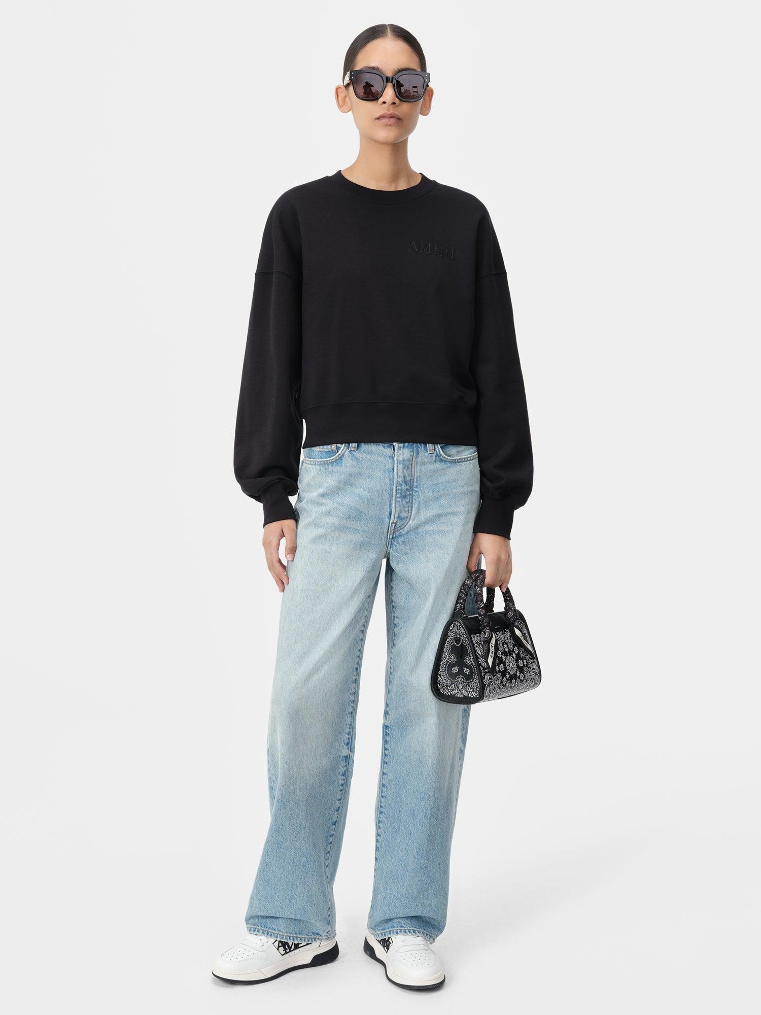 WOMEN - WOMEN'S AMIRI EMBROIDERED CREW - Black Female Product Image