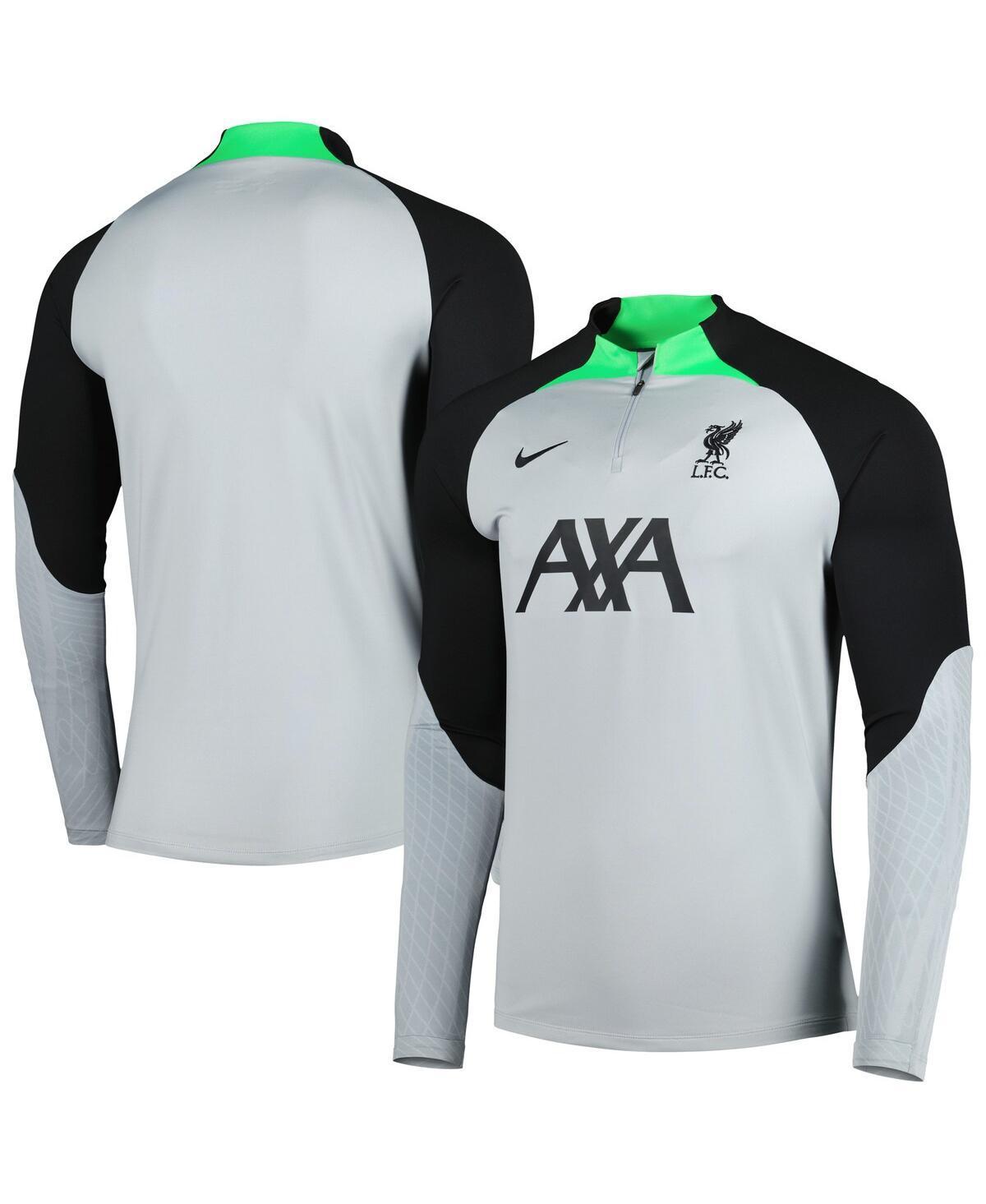 Mens Nike Gray Liverpool Strike Drill Performance Raglan Quarter-Zip Long Sleeve Top Product Image