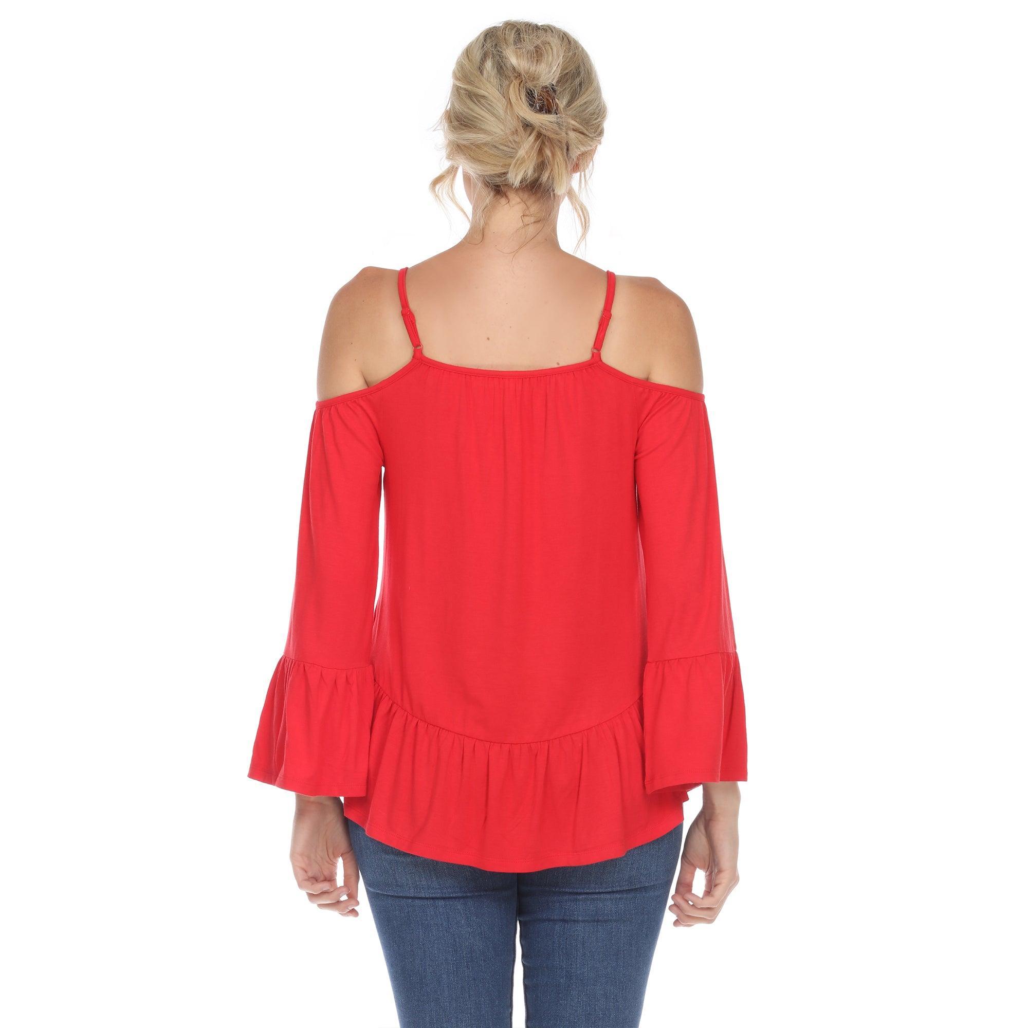 Cold Shoulder Ruffle Sleeve Top Product Image