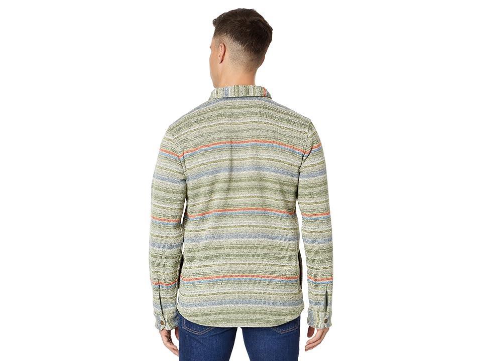 L.L.Bean Sweater Fleece Shirt Jacket Print Regular (Marsh Olive Stripe) Men's Clothing Product Image
