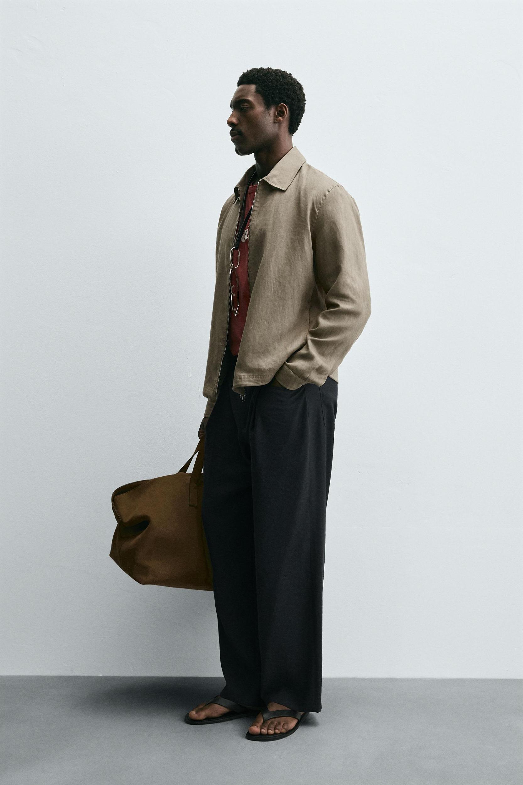 100% LINEN OVERSHIRT Product Image