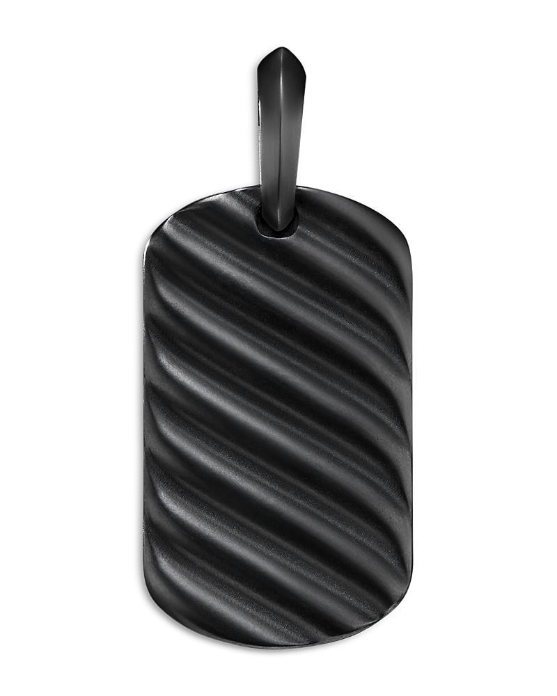 David Yurman Mens Sculpted Cable Tag in Black Titanium, 27mm Product Image