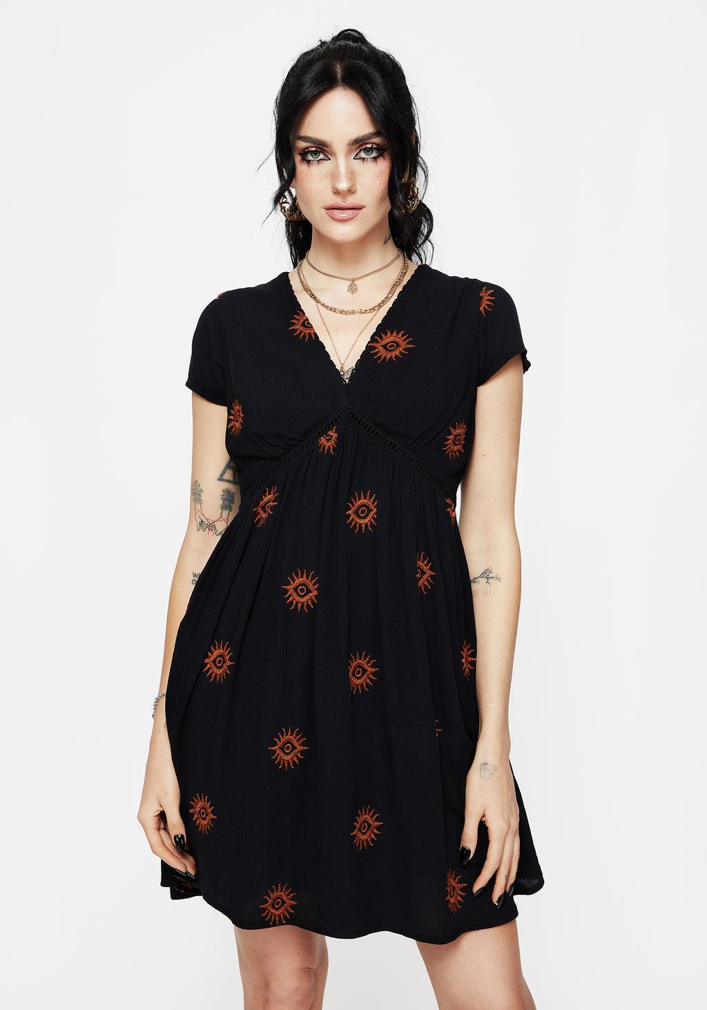 Solstice Embroidered Smock Mini Dress Product Image