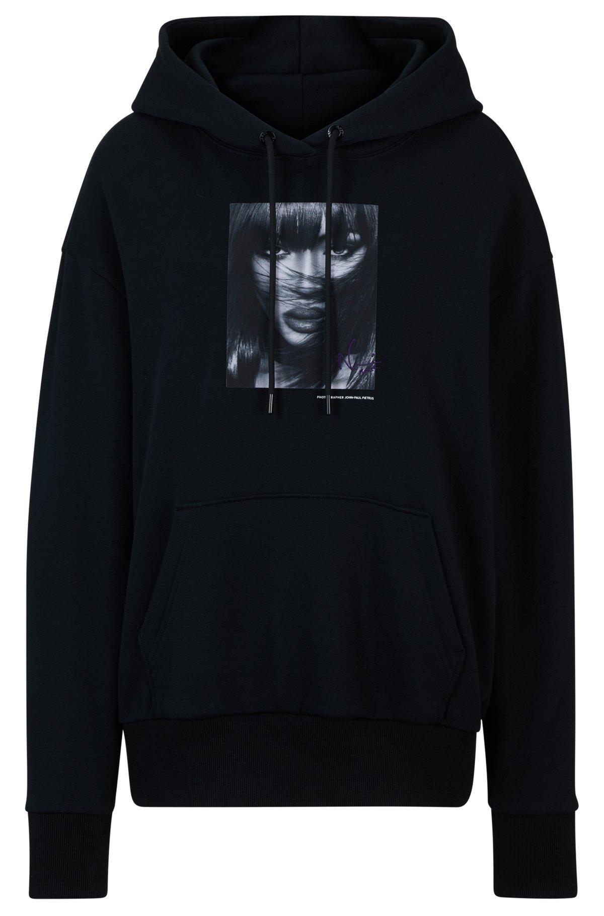 NAOMI x BOSS cotton-terry sweatshirt with ribbed trims Product Image