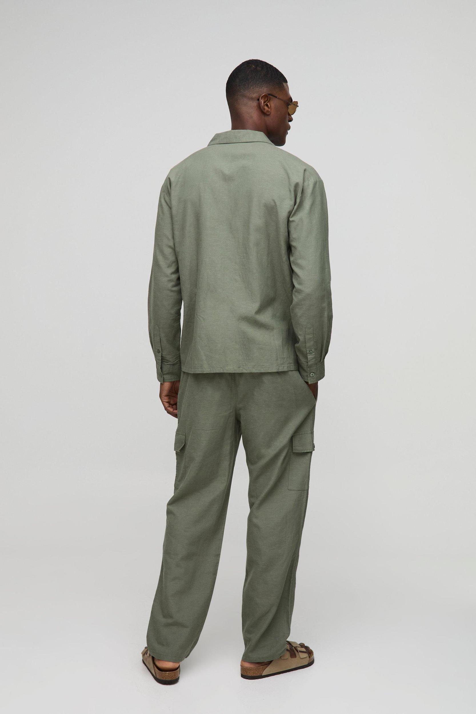 Oversized Cargo Pocket Shirt & Pants Set | boohooMAN USA Product Image