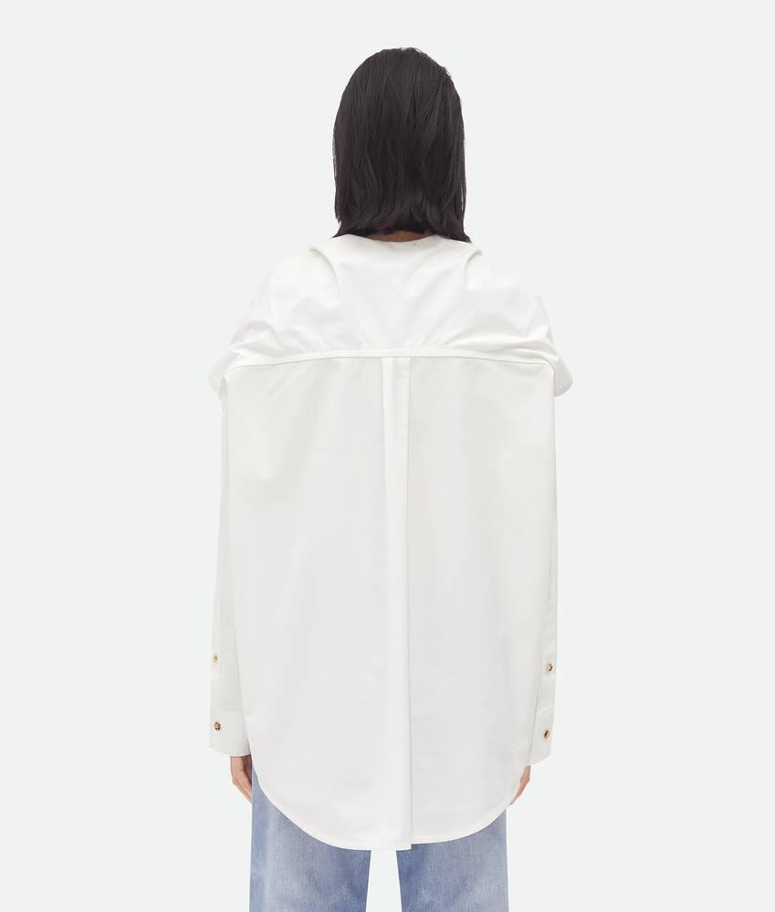 Women's Compact Cotton Shirt With Knots in White Product Image