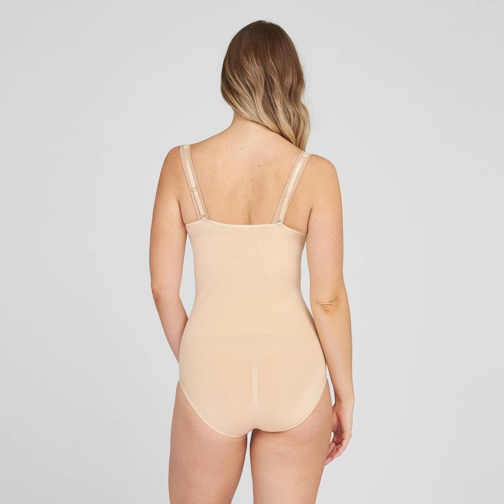 ASSETS by SPANX Womens Remarkable Results Open-Bust Brief Bodysuit - Beige XL: Maximum Control, Ultra Firm Compression Product Image