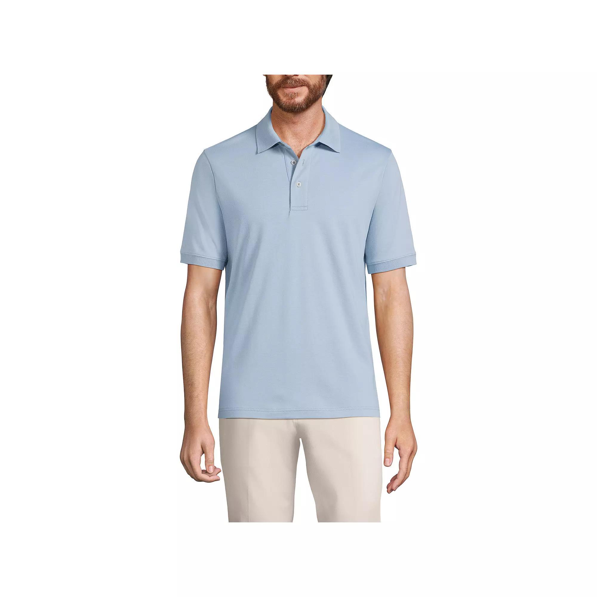 Big & Tall Lands' End Super Soft Supima Polo, Men's, Size: XXL Tall, Pale Grey Blue Product Image