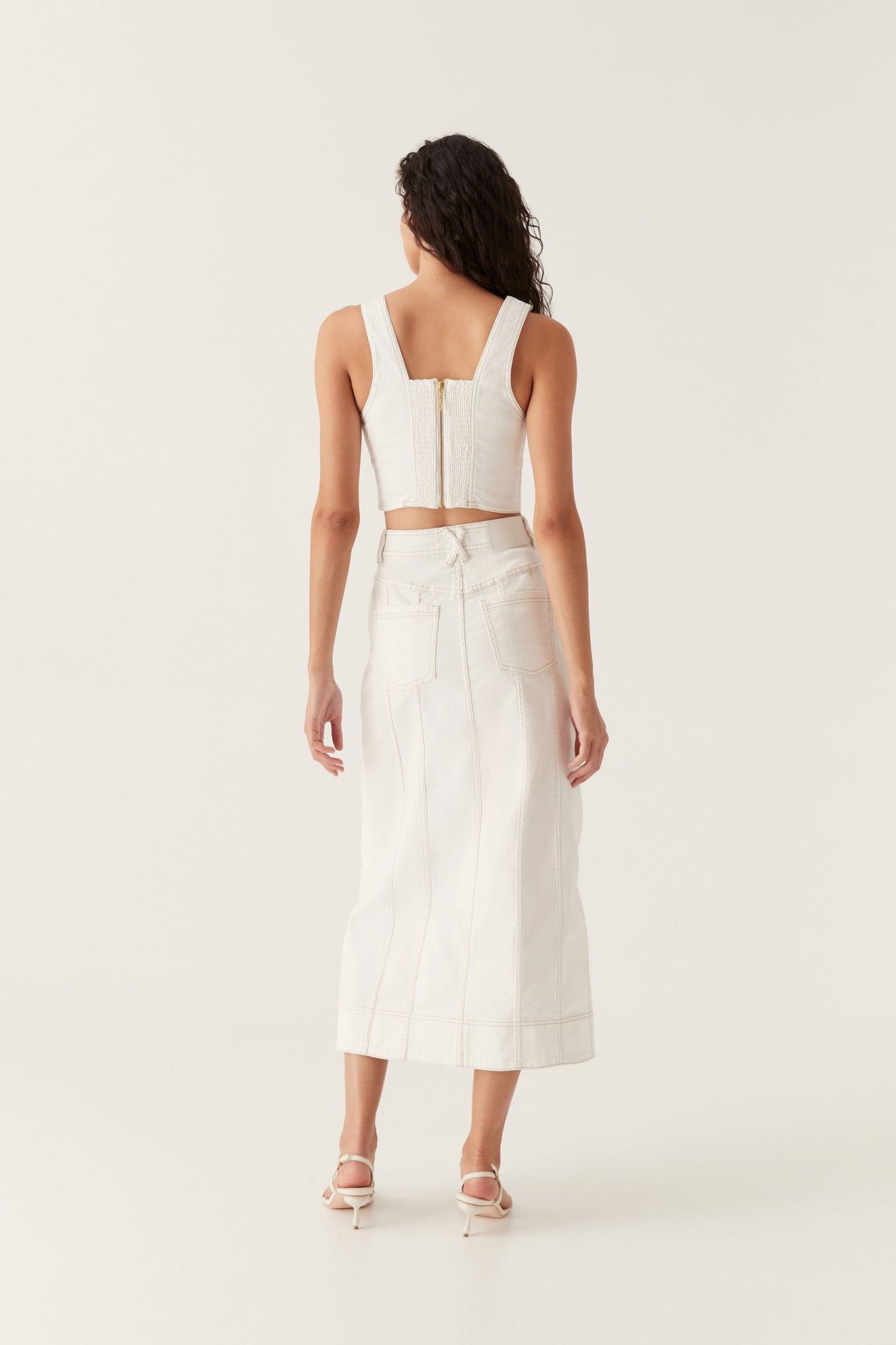 Farley Denim Midi Skirt Product Image