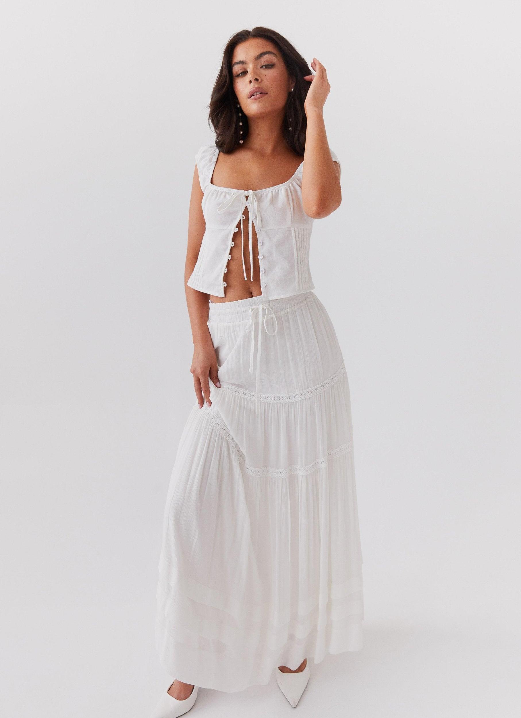 Xanthe Bustier Top - Ivory Mist Product Image