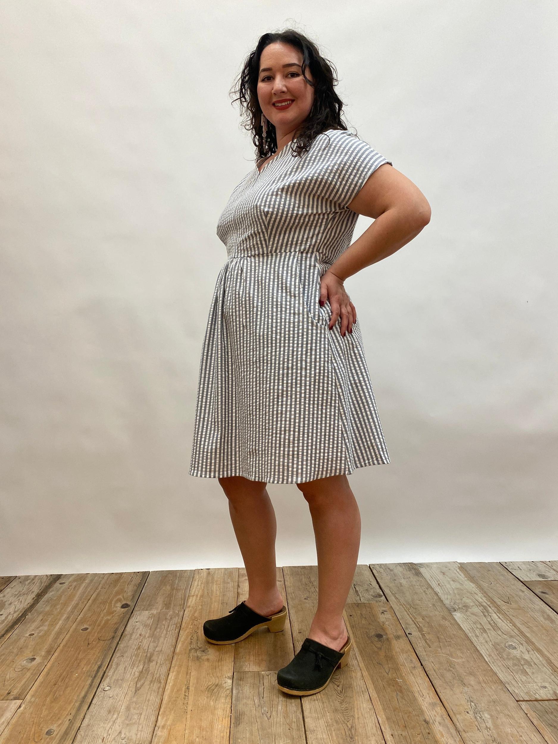 Dolman Dress in Seersucker Product Image