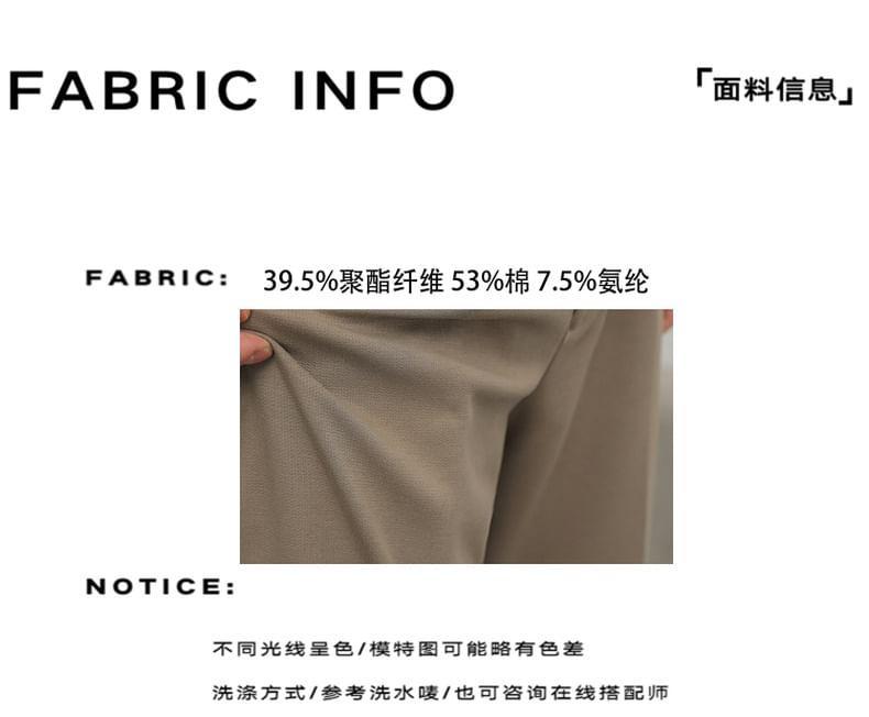 Mid Rise Plain Wide Leg Crop Dress Pants Product Image