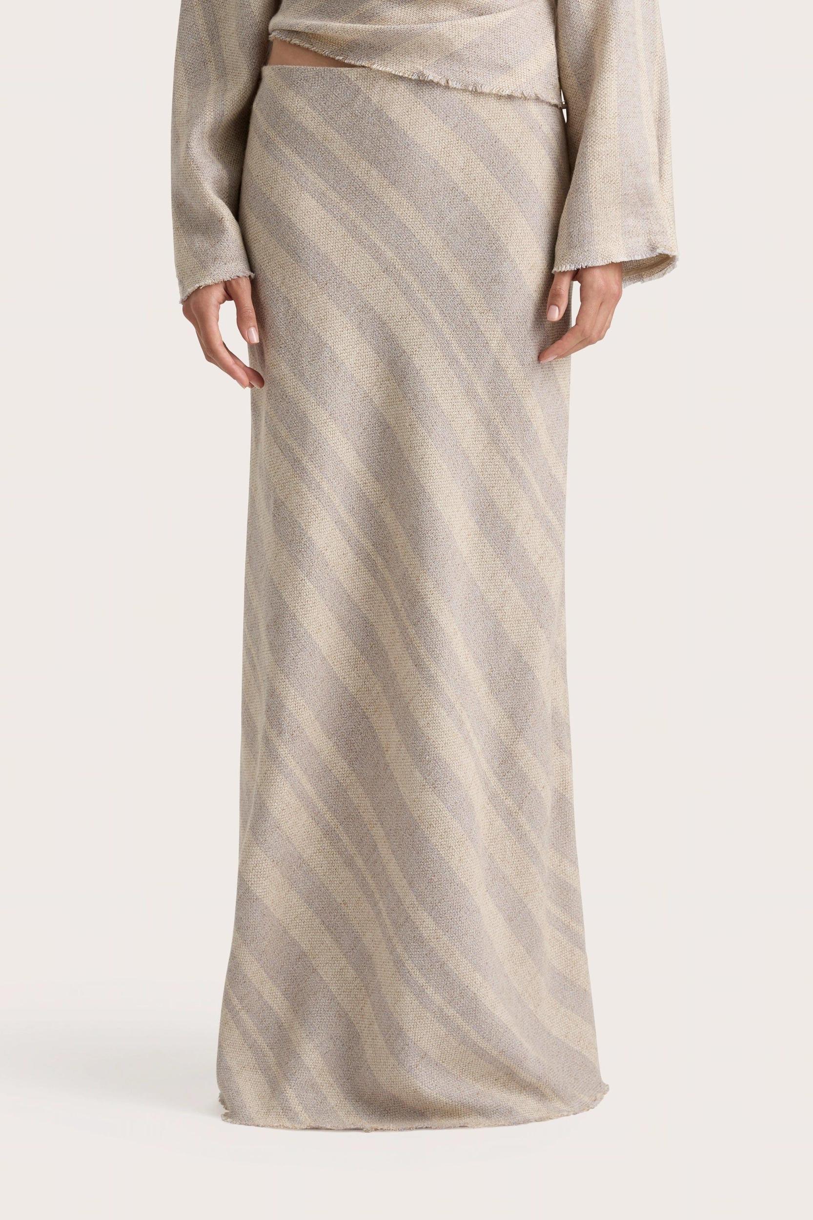 Sao Paulo Skirt Sand Sky Stripe - Final Sale Product Image