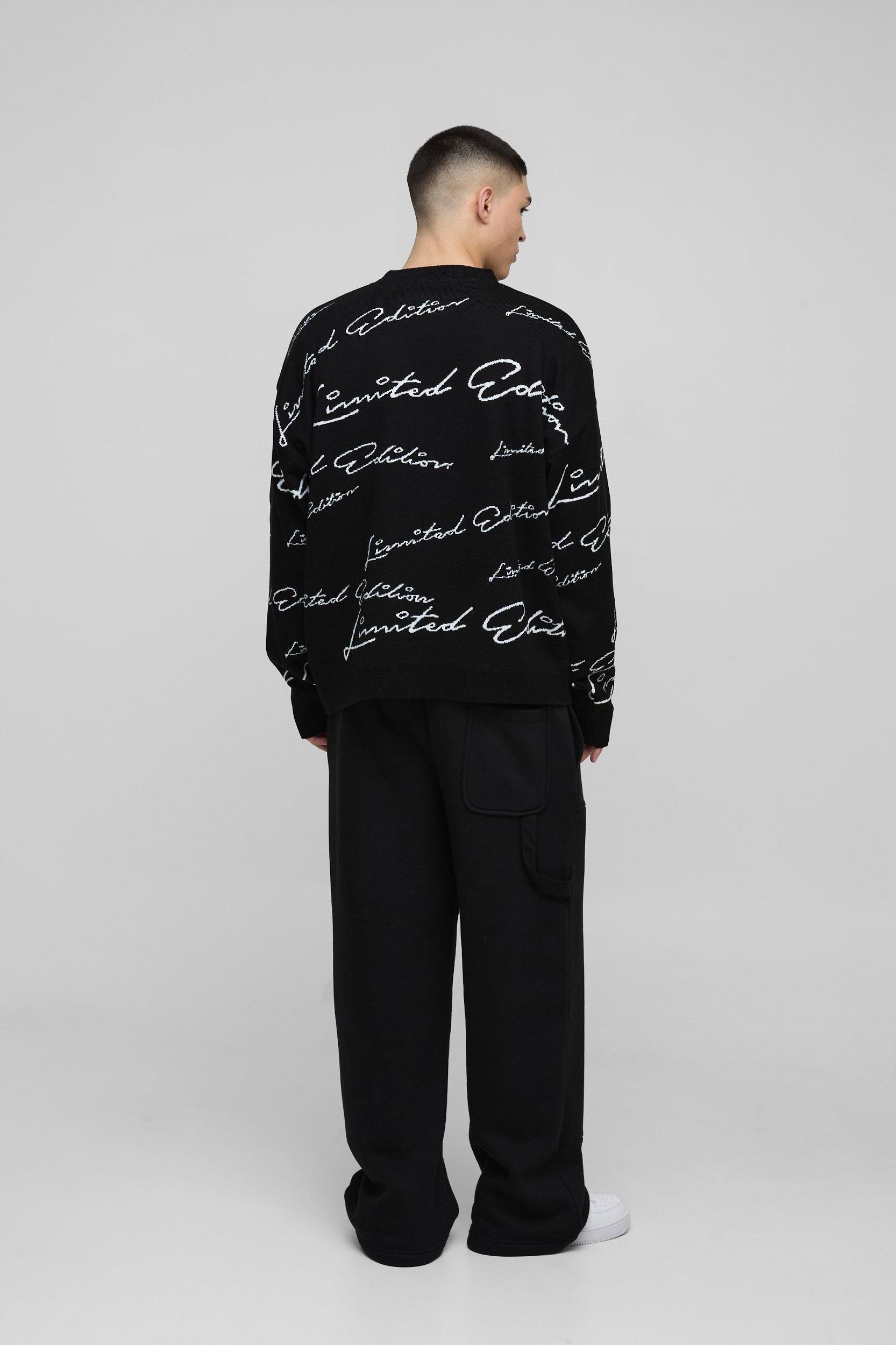 Oversized Limited Edition Knitted Sweater | boohooMAN USA Product Image