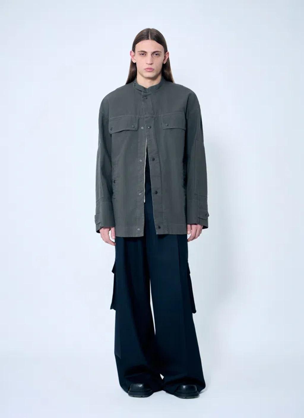 DRIES VAN NOTEN Long-sleeved Casual Jacket In Grey Product Image