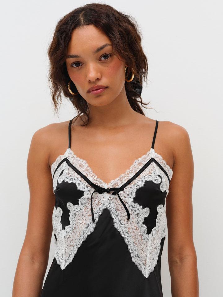 Maeve Maxi Slip Dress — Black Product Image