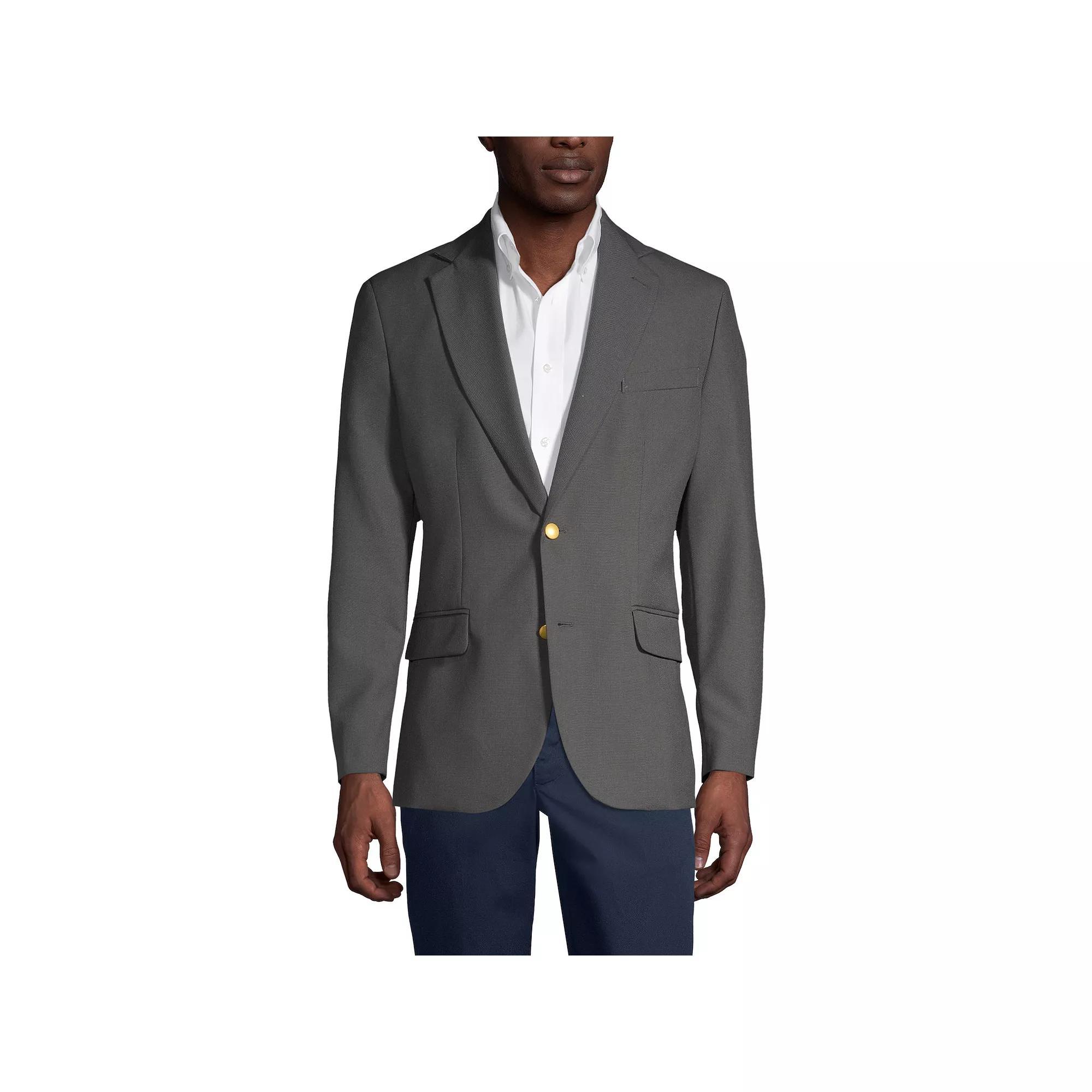 Mens Lands End Hopsack Blazer Grey Frost Product Image