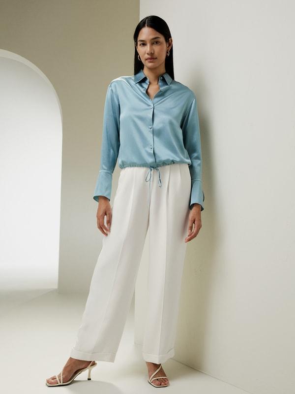 Silk Blouse with Drawstring Product Image