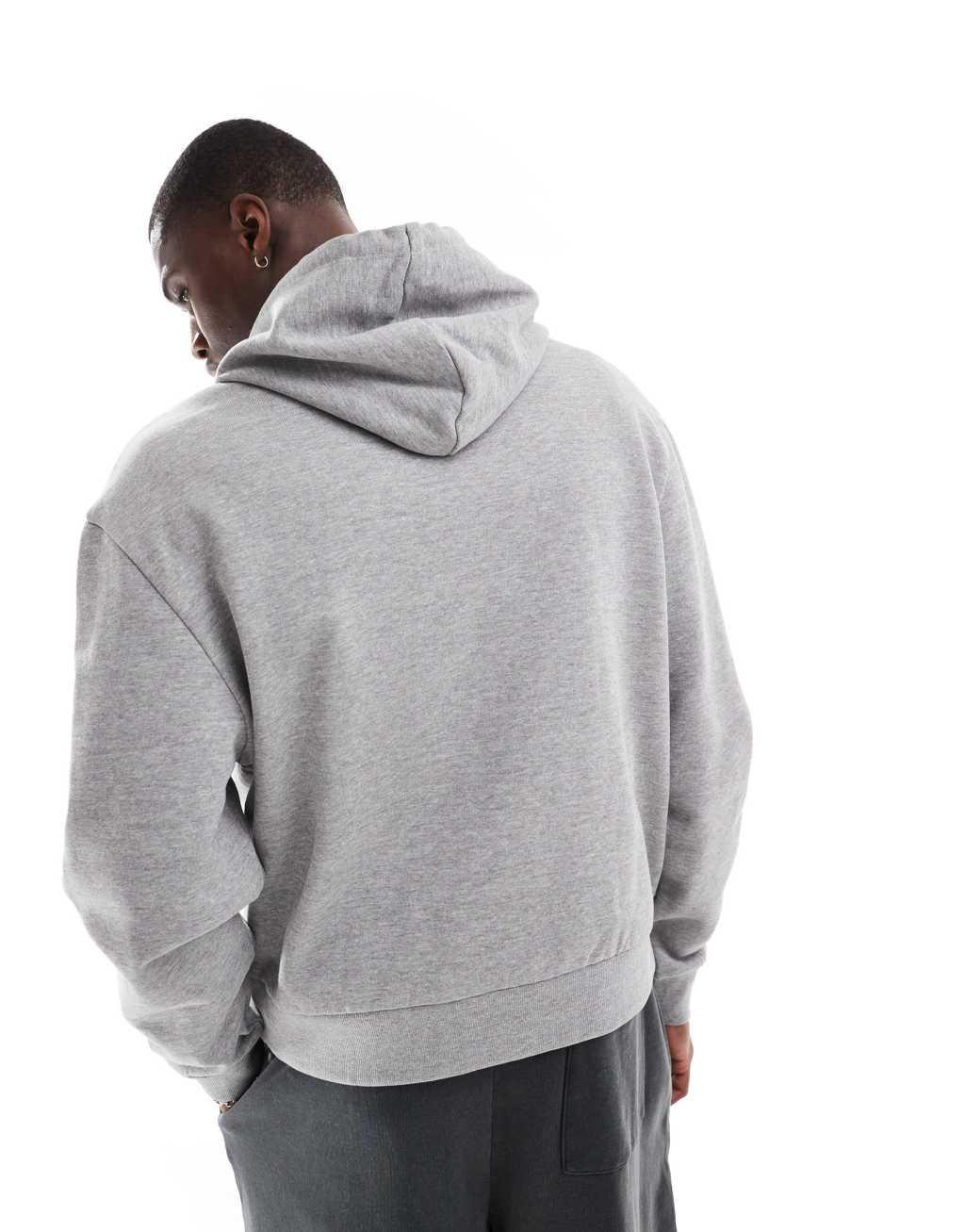 ASOS DESIGN essential boxy oversized hoodie in heather gray Product Image