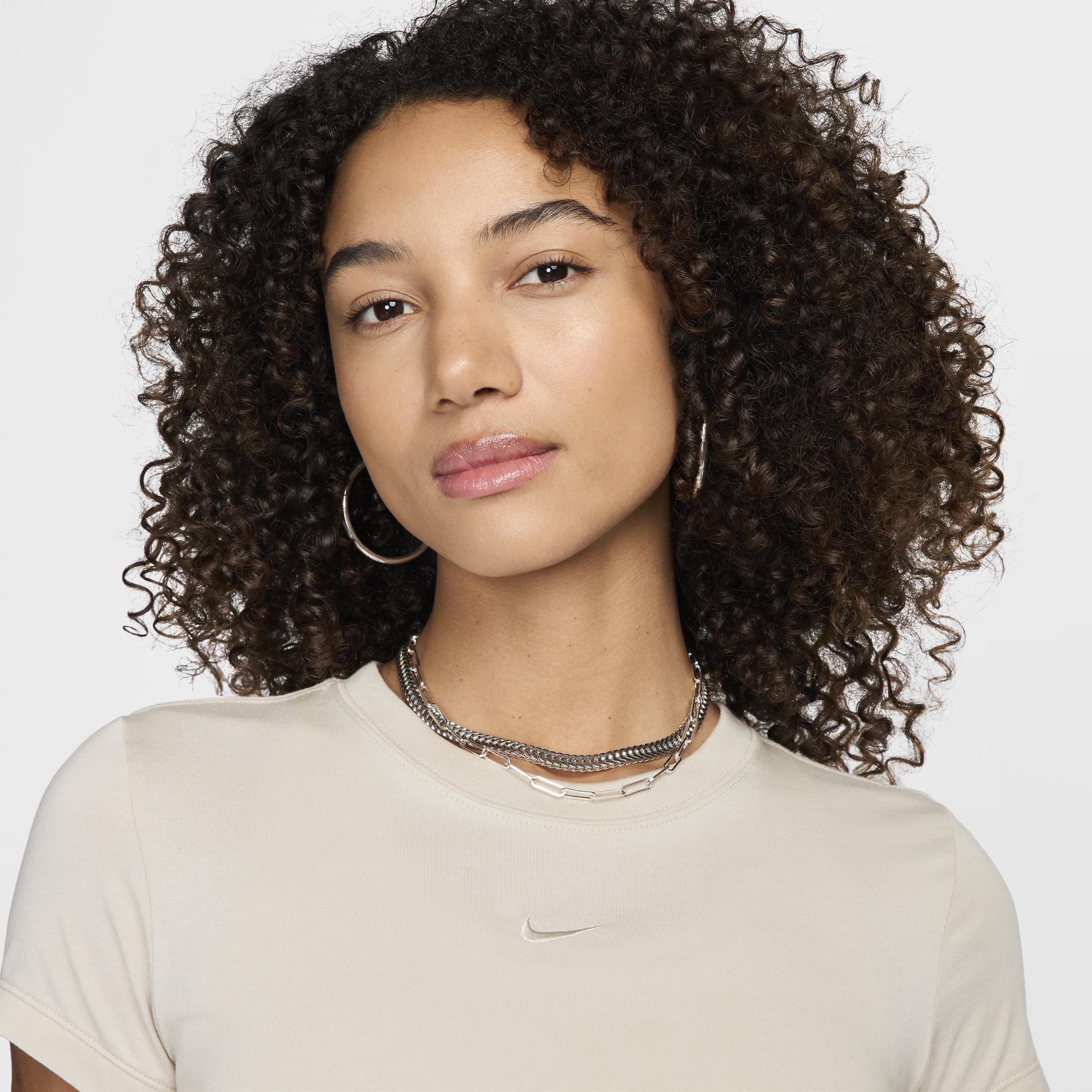 Nike Womens Nike Chill Knit Crop T-Shirt - Womens Light Orewood /Light Orewood Product Image