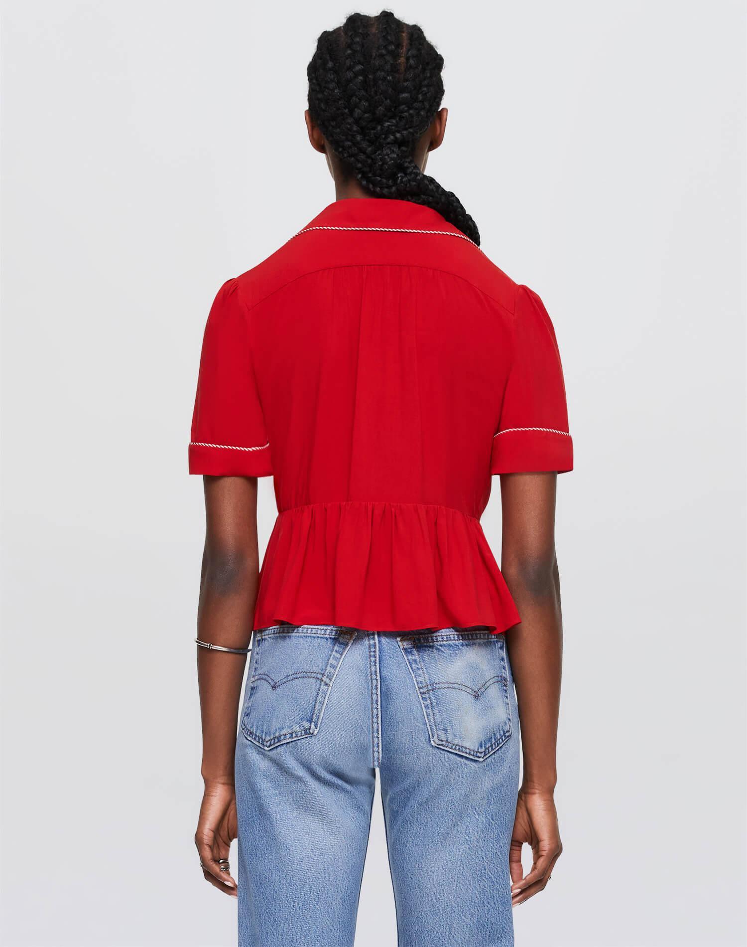 Micro Bowling Shirt - Fire Female Product Image