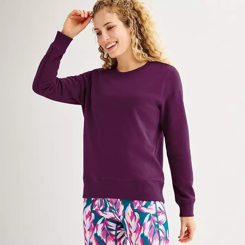 Women's Tek Gear® Ultrasoft Fleece Crewneck Sweatshirt, Size: Medium Tall, Pink Grigio Product Image