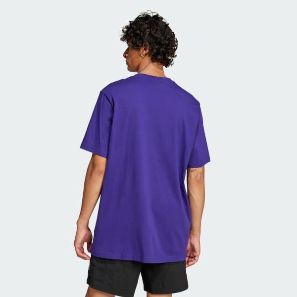 adidas Skeleton Trefoil Tee Collegiate Purple XS Mens Product Image