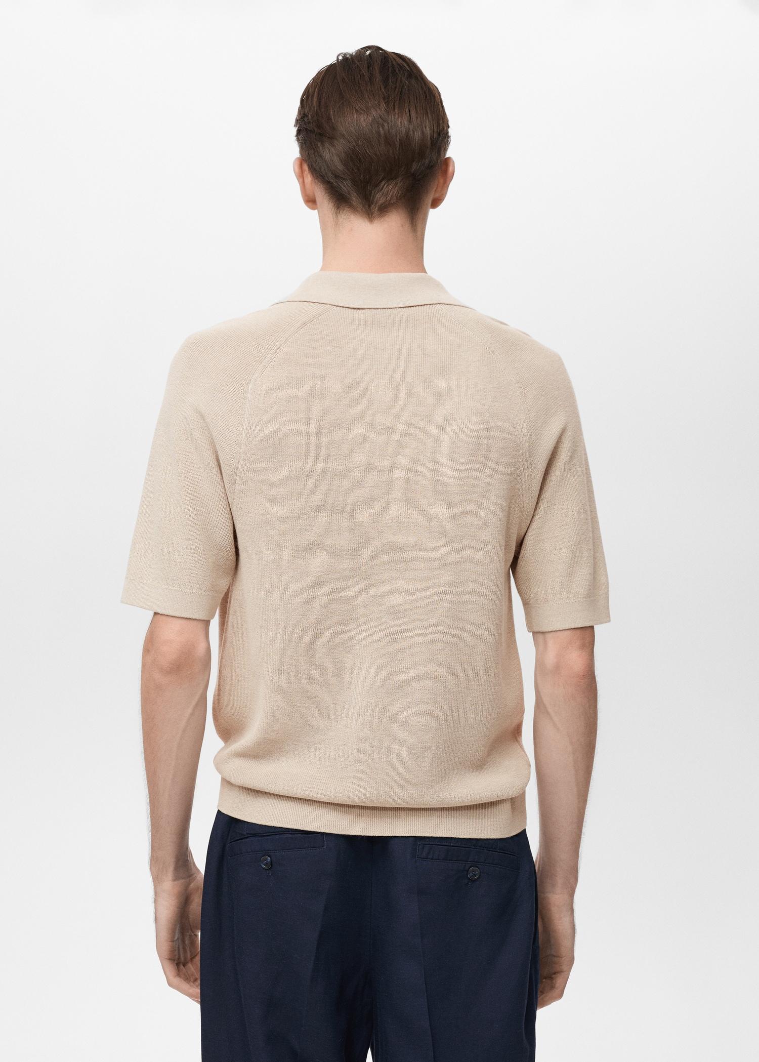 Structured knitted polo shirt - Men | MANGO USA Product Image
