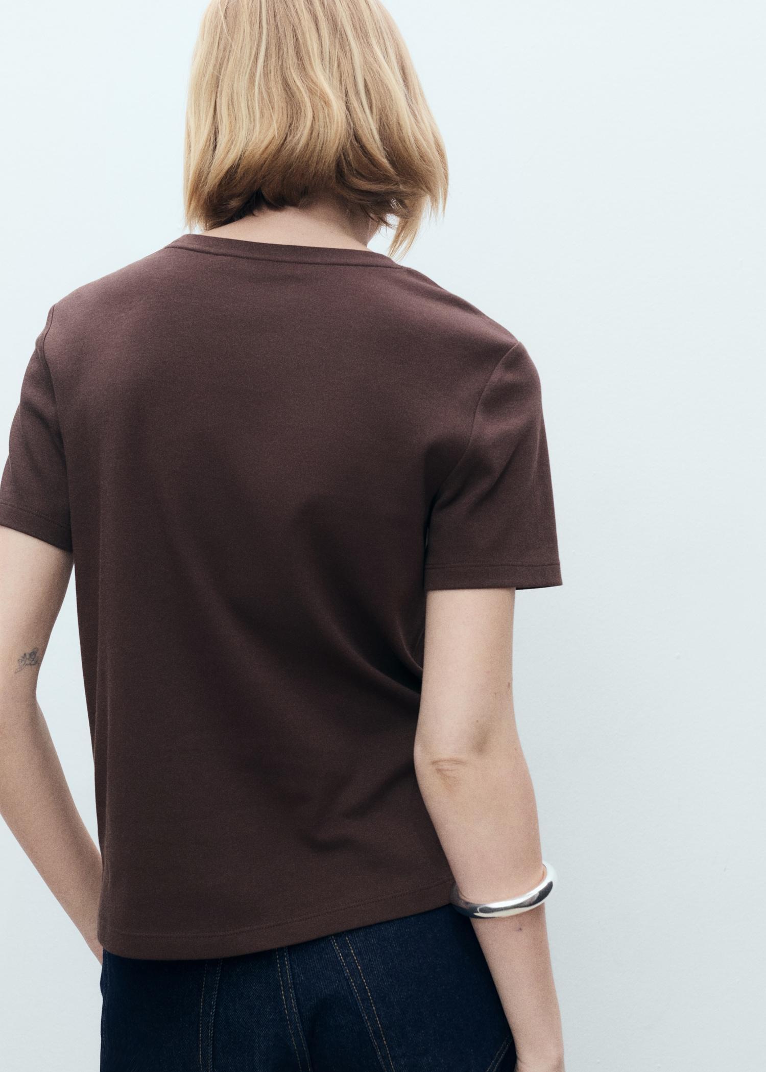 Cotton short-sleeved t-shirt - Women | MANGO USA Product Image