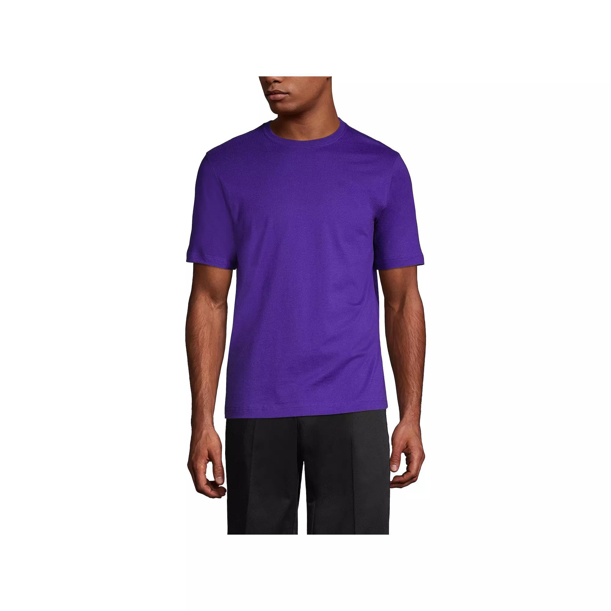 Men's Lands' End Essential Short Sleeve School Uniform T-shirt, Size: Small, Classic Blue Product Image
