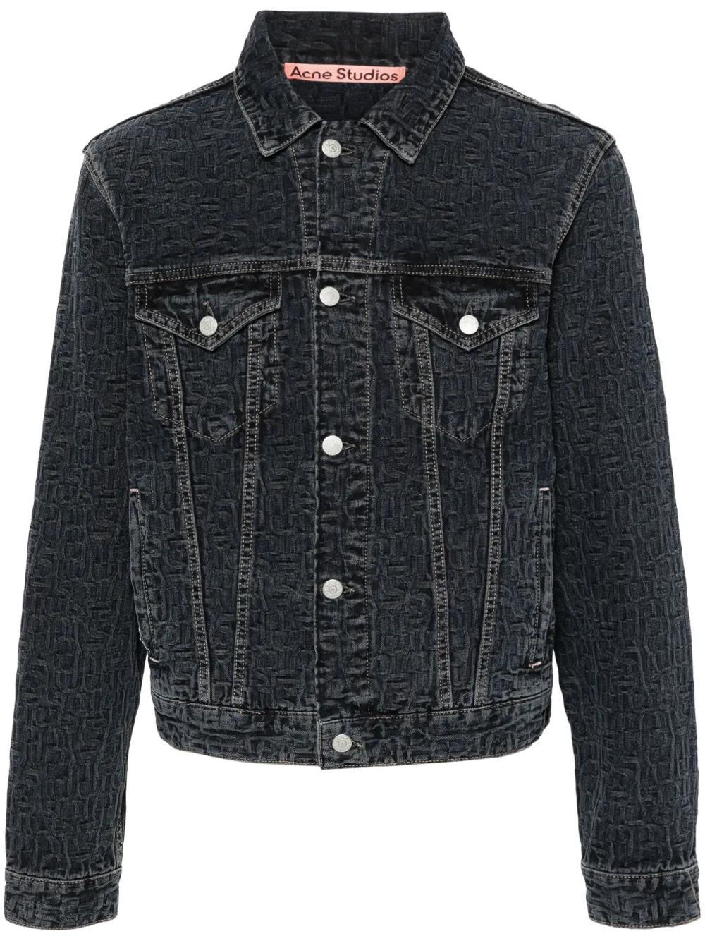ACNE STUDIOS Logo-embossed Denim Jacket In Blue Product Image