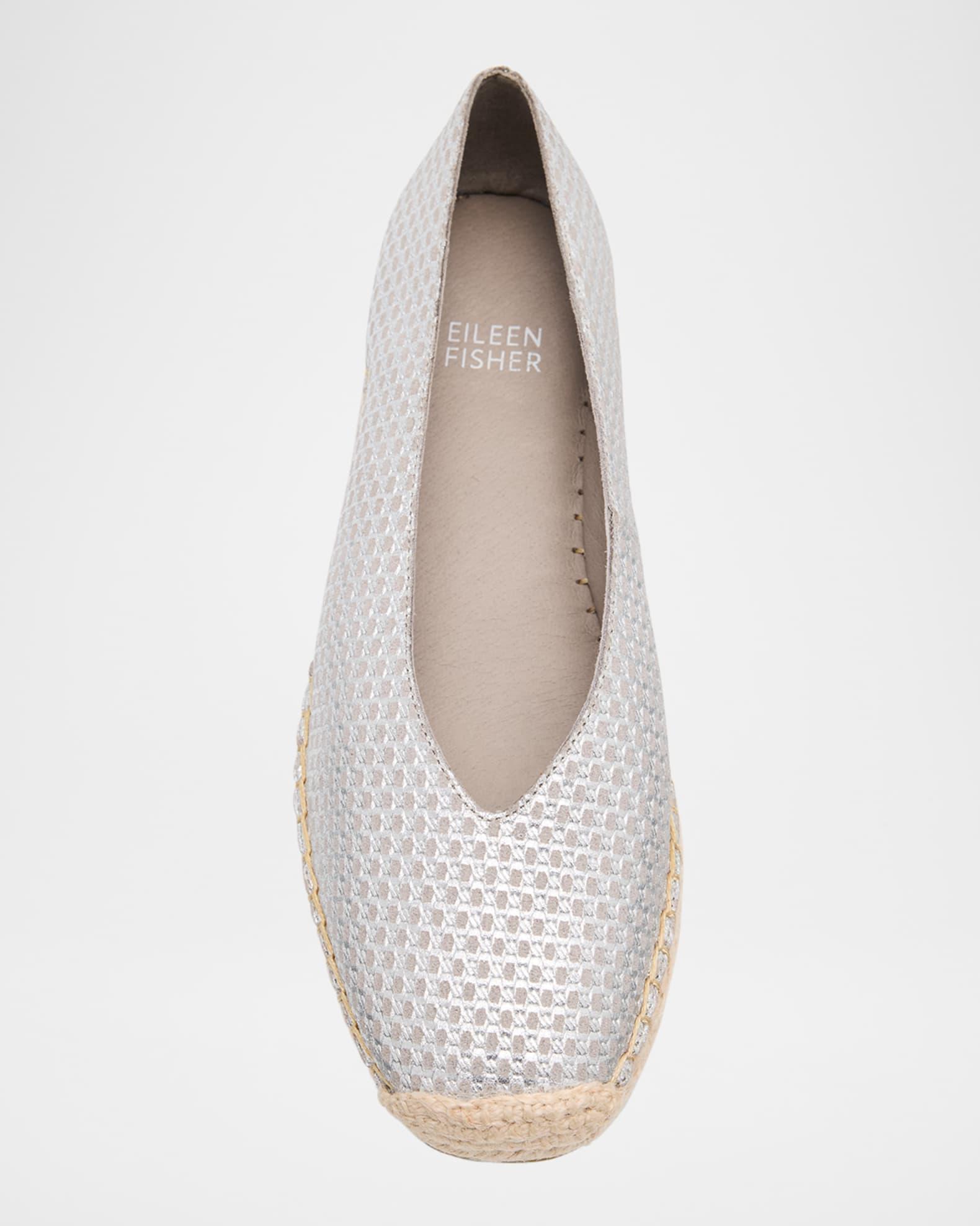 Petals Metallic Leather Wedge Espadrilles Product Image
