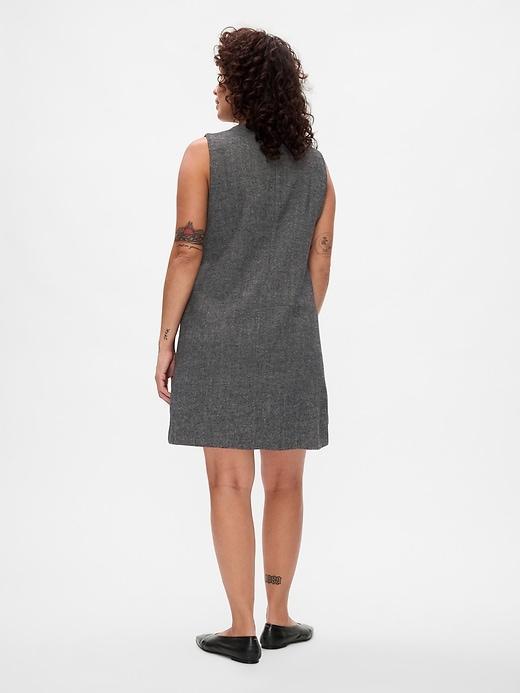 Linen-Blend Mini Shift Dress Product Image