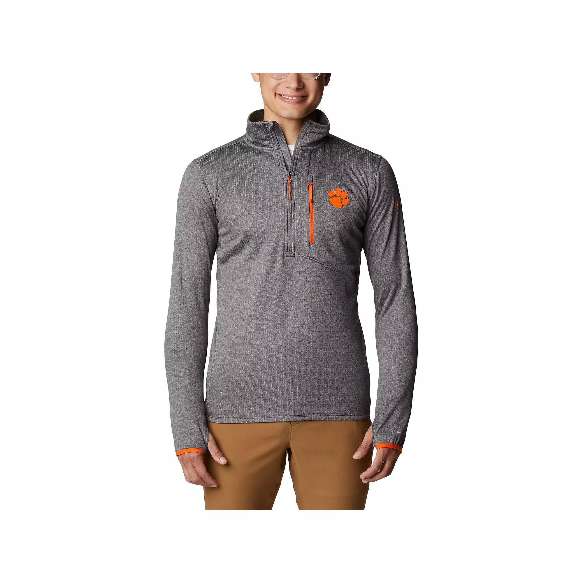 Men's Columbia Gray Clemson Tigers Park View Omni-Wick Half-Zip Top, Size: XL, Grey Product Image