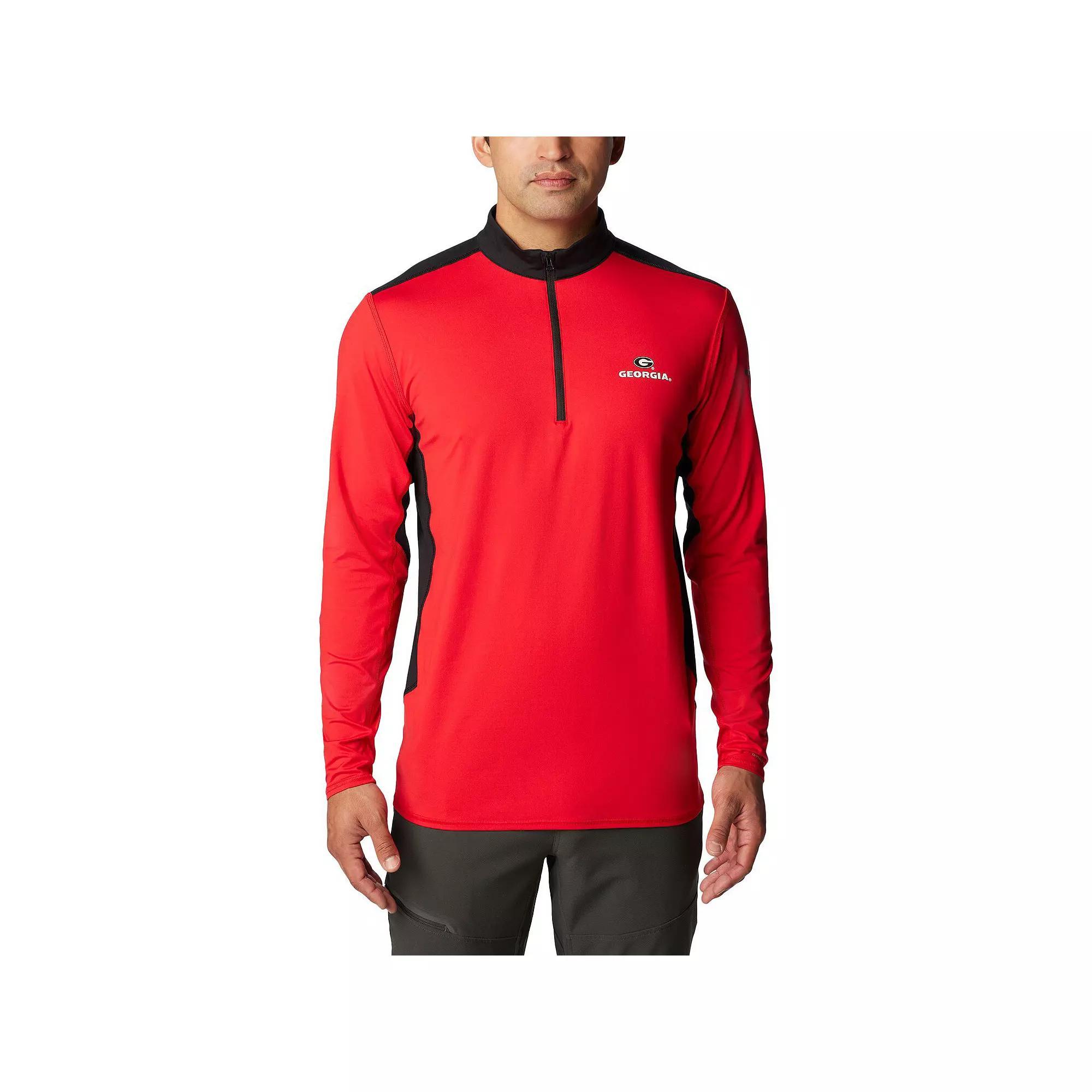 Men's Columbia Red Georgia Bulldogs Tech Trail™ Omni-Shade Quarter-Zip Top, Size: 2XL Product Image