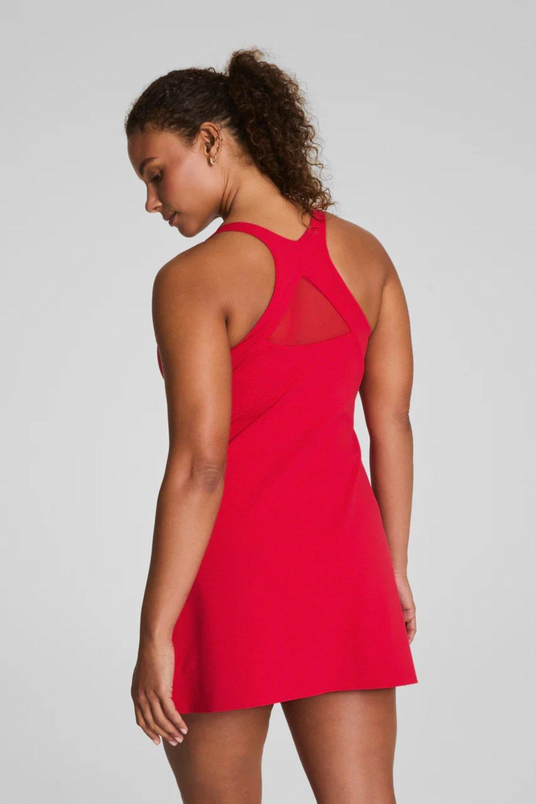 Get Moving V-Neck Dress- Spanx Red Product Image
