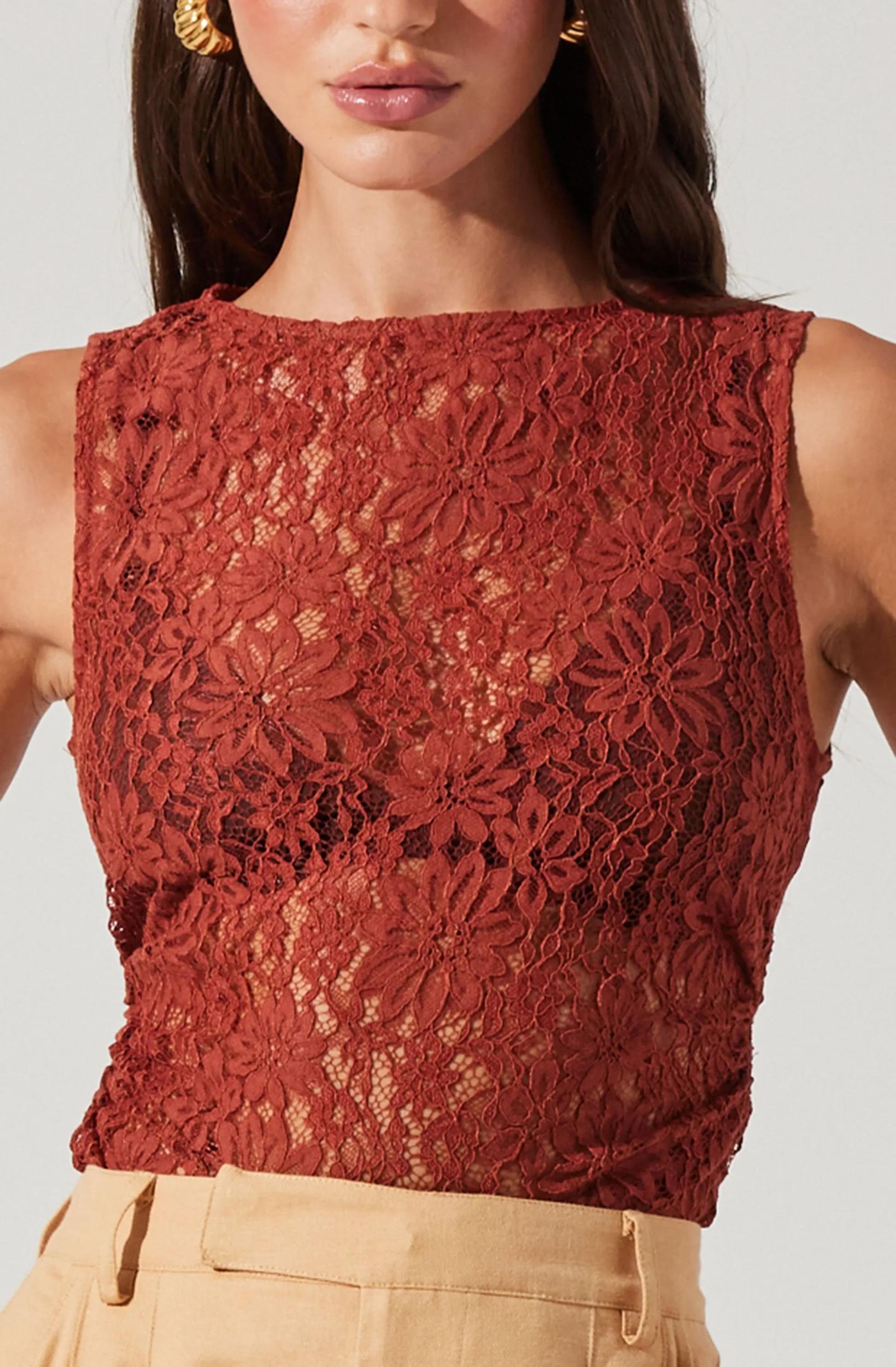 Kairi Lace Boat Neck Top Product Image