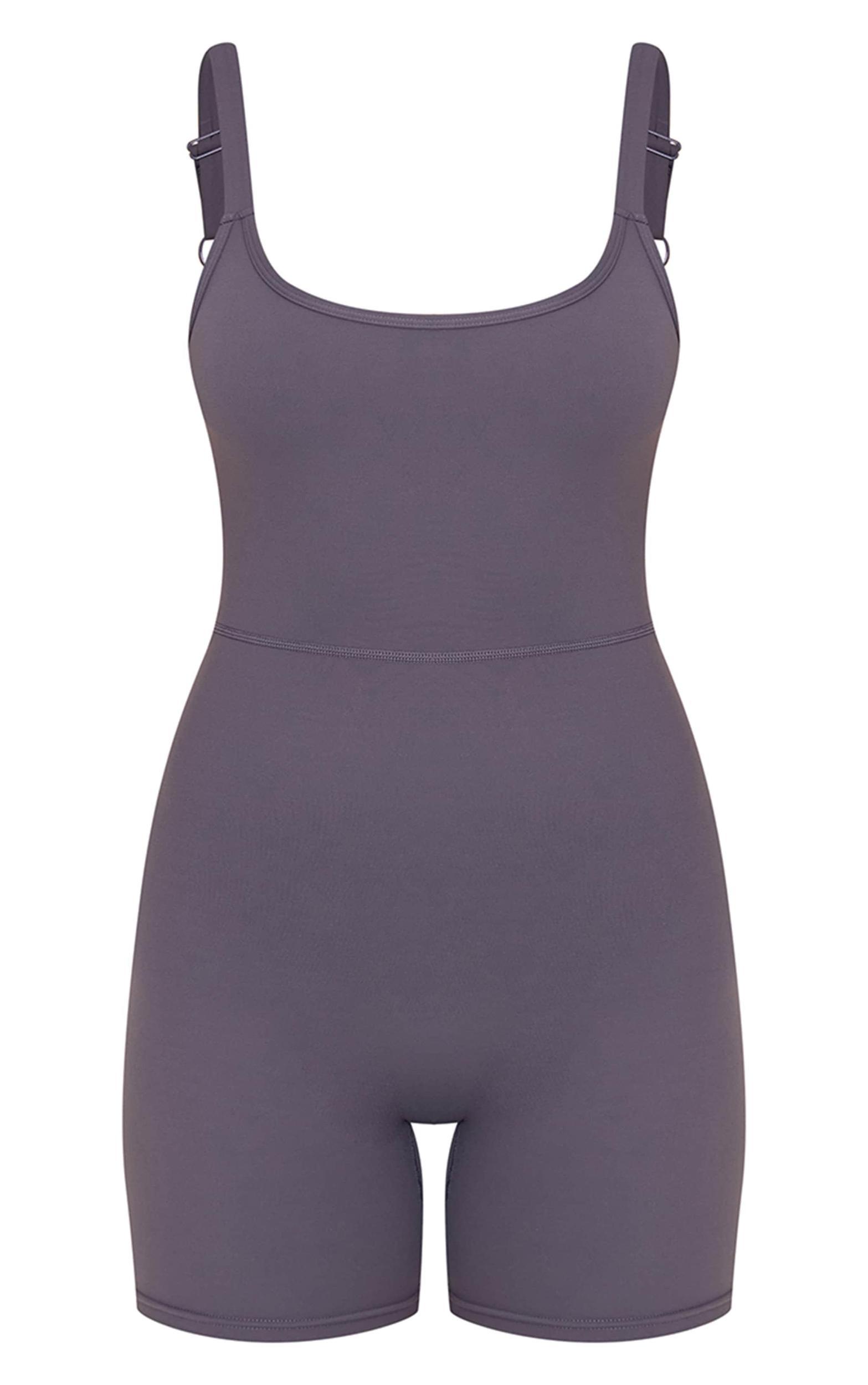 Charcoal Sculpt Low Back Strappy Unitard Product Image