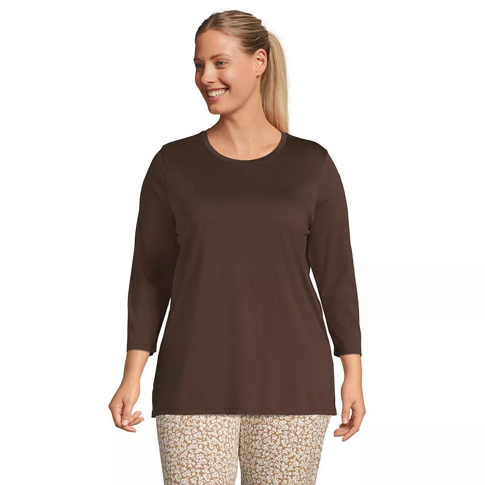 Plus Size Lands' End Supima Cotton Relaxed Fit Crewneck Tunic, Women's, Size: 3XL, Radiant Blue Product Image