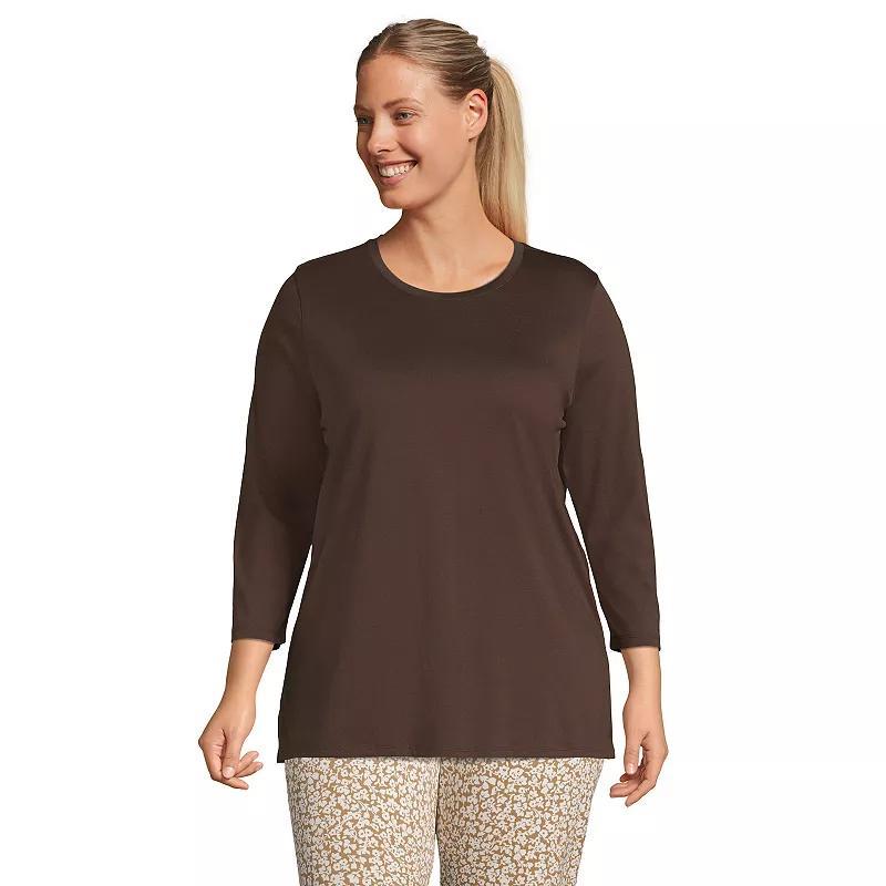 Plus Size Lands' End Supima Cotton Relaxed Fit Crewneck Tunic, Women's, Size: 3XL, Radiant Blue Product Image